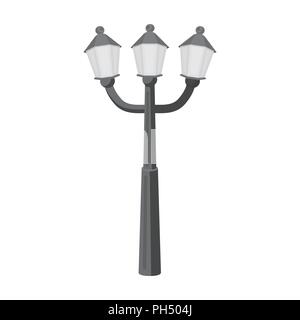 Street light icon in monochrome style isolated on white background. Light source symbol vector illustration Stock Vector