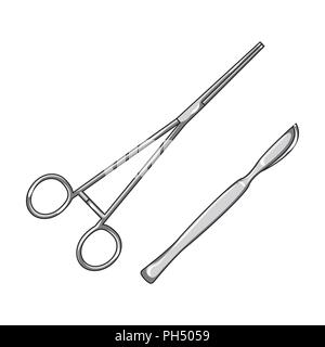 Surgical instruments.Medicine single icon in black style vector symbol stock illustration . Stock Vector