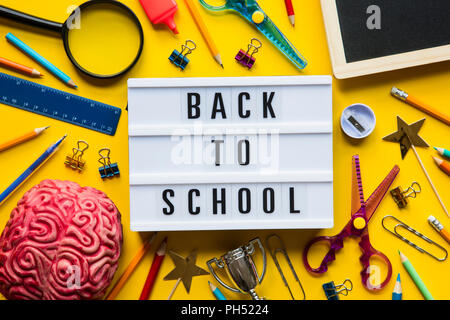 Back to school background. Plasticine for crafts, felt tip