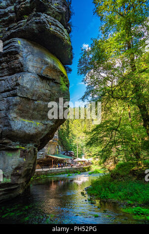 The Kamnitz Gorge in Saxon-Bohemian Switzerland, Czech Republic Stock Photo