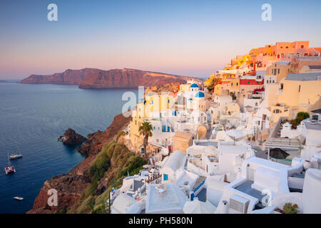 Oia, Santorini. Image of famous village Oia located at one of Cyclades island of Santorini, South Aegean, Greece. Stock Photo