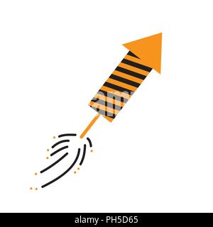 firecracker black and orange colored on a white background vector illustration EPS10 Stock Vector