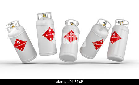 different dangerous cylinder container 3d rendering image Stock Photo