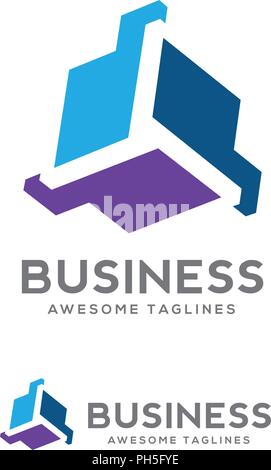 shapes art abstract logo ,vector logo template for business company,Technology media logotype logo Stock Vector