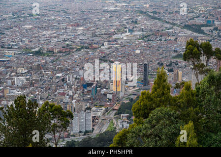 Bogota Skyline at Sunset, Colombia Stock Photo