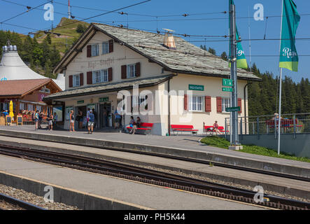 Rigi-Staffel railway station on Mt. Rigi in Switzerland Stock Photo