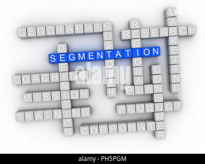 3d Segmentation word cloud collage, business concept background Stock Photo