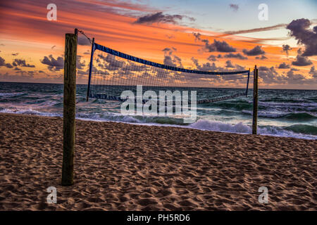 Beach Volleyball Court in Fort Lauderdale, Florida, USA Stock Photo