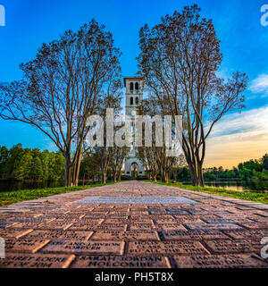 Swan Lake at Furman University near Greenville, South Carolina, USA. Stock Photo