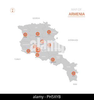 Large detailed political and administrative map of Armenia, Armenia, Asia, Mapsland