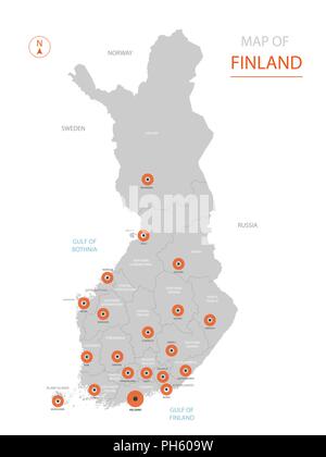 Vector map Finland Admin