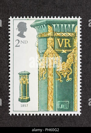 Royal Mail stamp features post box Stock Photo
