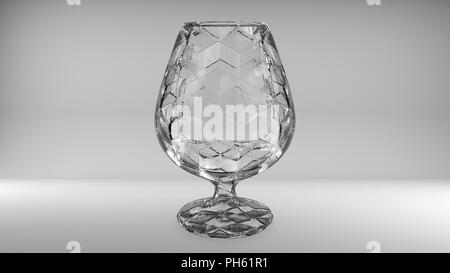 3D rendering of wine glasses on a gray background Stock Photo
