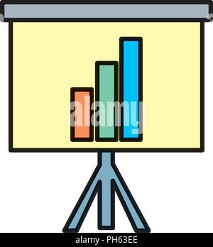 color statistics bar precentation graphic growing Stock Vector