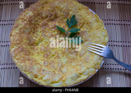 Spanish omelette spanish tortilla. It is one of the most typical from Spain Stock Photo