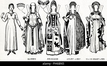 'The Great Gallery of British Costume: Dress Worn In Edward The Third's Reign', c1934. Artist: Unknown. Stock Photo
