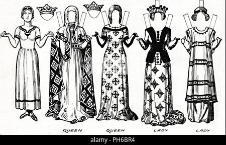 'The Gallery of British Costume: Dress Worn in the Reign of the First Edward', c1934. Artist: Unknown. Stock Photo