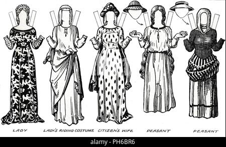 'The Gallery of British Costume: Dress Worn in the Reign of the First Edward', c1934. Artist: Unknown. Stock Photo