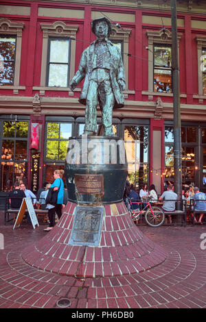 Statue of legend Gassy Jack,  Gastown. Vancouver, British Columbia, Canada Stock Photo