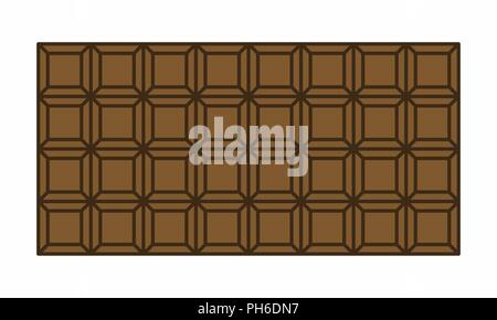 Colorful illustration of a chocolate bar isolated on white background Stock Vector