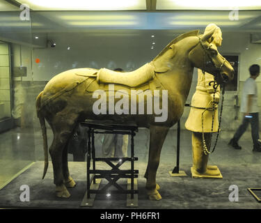 XIAN, CHINA - October 29, 2017: Horseman of a terracotta army Terracotta Army Stock Photo