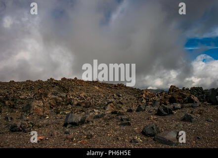 Mountain landscape with a stony scattering. Mountain landscape. Rocks without vegetation. Stock Photo