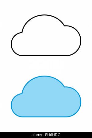 Simple illustrations of clouds on white background Stock Vector