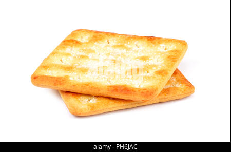 Crackers with sugar on white background Stock Photo