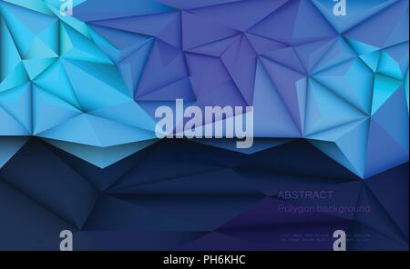 Vector 3D Geometric, Polygon, Line, Triangle pattern shape for wallpaper or background. Illustration low poly, polygonal design with dark blue color.  Stock Vector