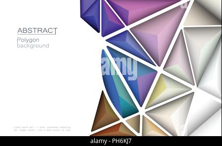 Vector 3D Geometric, Polygon, Line, Triangle pattern shape for wallpaper or background. Illustration low poly, polygonal design with red, blue color.  Stock Vector