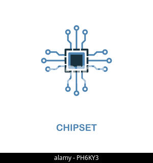 Simple computer micro chip and processor line icon. Symbol and sign ...