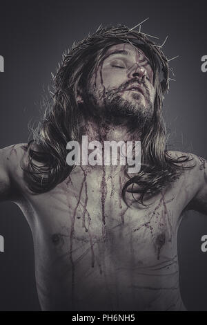 jesus christ, jesus of nazareth, representation of Calvary Stock Photo