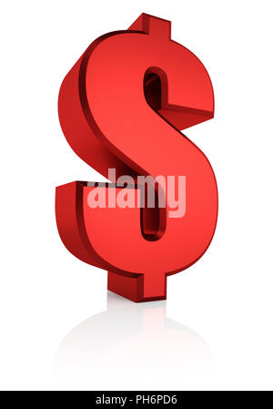 3D Red Dollar Sign Stock Photo