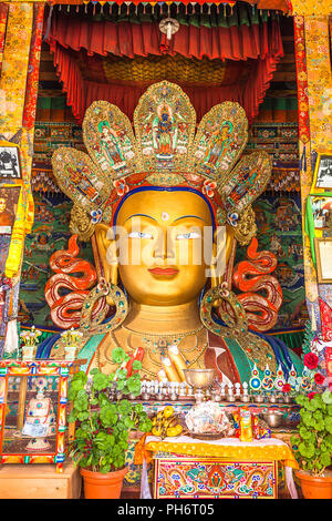 Maitreya Buddha in Thiksey Monastery Stock Photo