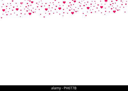 Heart shape pink and red confetti vector Valentines Day background Stock Vector
