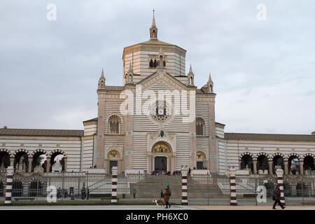Milano, Italy. 2018/2/8. The Famedio [the hall of fame] - (the main memorial chapel of the cemetery) - at the Cimitero Monumentale ('Monumental Cemete Stock Photo