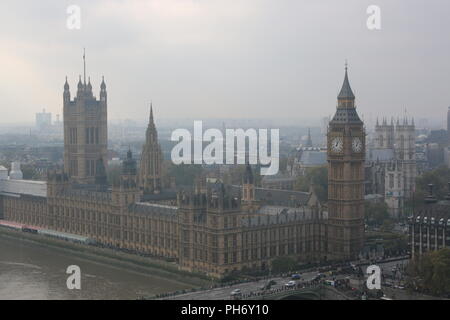 View from the London Eye sightseeing Stock Photo