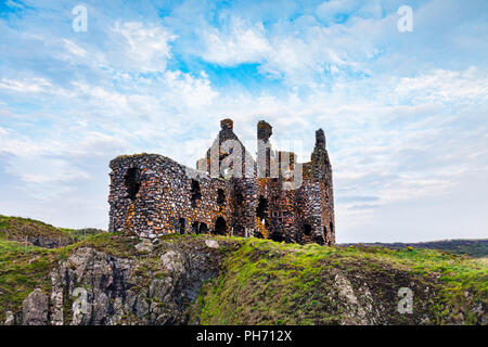 Dunskey Castle, near Portpatrick, Dumfries and Galloway, in south-west Scotland. Stock Photo