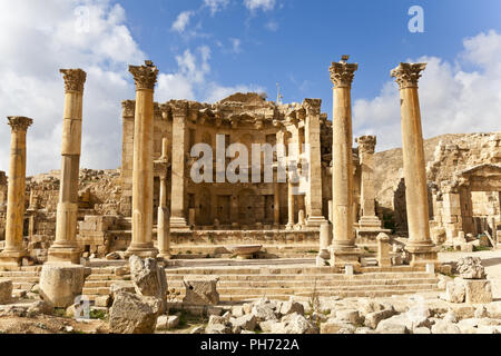 Nymphaeum in the roman ancient city of jerash Stock Photo