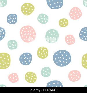 Childish seamless pattern with polka dots. Creative texture for fabric Stock Vector