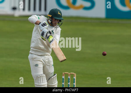 London, UK. 30 August 2018. Billy Root batting  for Nottinghamshire against  Surrey on day two of the Specsavers County Championship game at the Kia Oval. David Rowe/Alamy Live News. Stock Photo