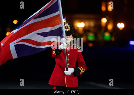 Moscow, Russia. 30th August 2018. Members of the Brentwood Imperial Youth Band perform of the 2018 Spasskaya Tower International Military Music Festival, in Moscow's Red Square, Russia Credit: Nikolay Vinokurov/Alamy Live News Stock Photo