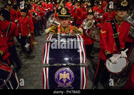 Moscow, Russia. 30th August 2018. Members of the Brentwood Imperial Youth Band perform of the 2018 Spasskaya Tower International Military Music Festival, in Moscow's Red Square, Russia Credit: Nikolay Vinokurov/Alamy Live News Stock Photo