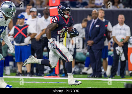 August 30, 2018: Houston Texans wide receiver Bruce Ellington (12) runs  with the ball during the 1st quarter of a preseason NFL football game  between the Houston Texans and the Dallas Cowboys