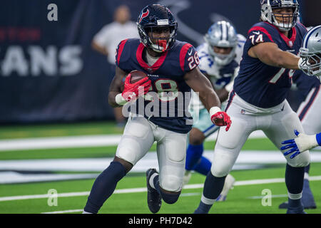 August 30, 2018: Houston Texans wide receiver Bruce Ellington (12) runs  with the ball during the 1st quarter of a preseason NFL football game  between the Houston Texans and the Dallas Cowboys