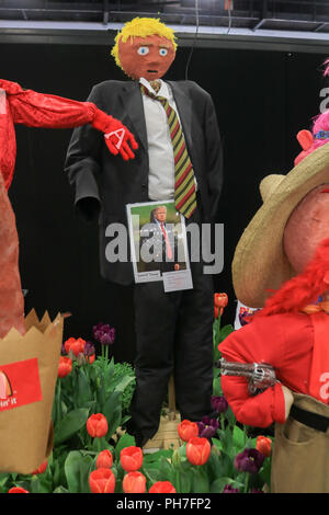 Adelaide Australia.31 August 2018.  A scaecrow effigy of Donald Trump at The Royal Adelaide Show  the annual agricultural event run by the Royal Agricultural and Horticultural Society of South Australia  opens at the showgrounds from 31 August-9 September showcasing  local produce, cookery competitions, animals, rides, food and  entertainment and judging livestock Credit: amer ghazzal/Alamy Live News Stock Photo