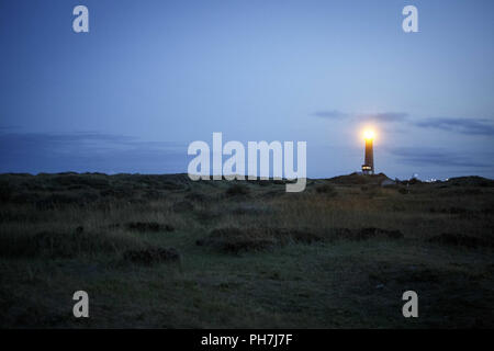 August 28, 2018 - Skagen, Nordjylland, Denmark - The lighthouse in Skagen's Gren at night (Credit Image: © Jannis Grosse/ZUMA Wire) Stock Photo