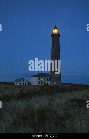 August 28, 2018 - Skagen, Nordjylland, Denmark - The lighthouse in Skagen's Gren at night (Credit Image: © Jannis Grosse/ZUMA Wire) Stock Photo