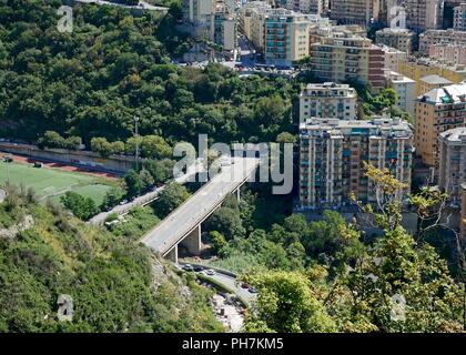 Genoa, Italy. 31st August 2018. From Monday morning the Don Acciai bridge at Lagaccio will be closed for security reasons. (Â¬ © Riccardo Arata, GENOA - 2018-08-31) ps the photo can be used respecting the context in which it was taken, and without the defamatory intent of the decoration of the people represented Credit: Independent Photo Agency Srl/Alamy Live News Stock Photo