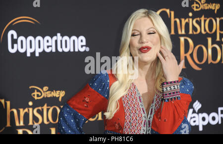 Film Premiere Christopher Robin  Featuring: Tori Spelling Where: Los Angeles, California, United States When: 31 Jul 2018 Credit: Apega/WENN.com Stock Photo